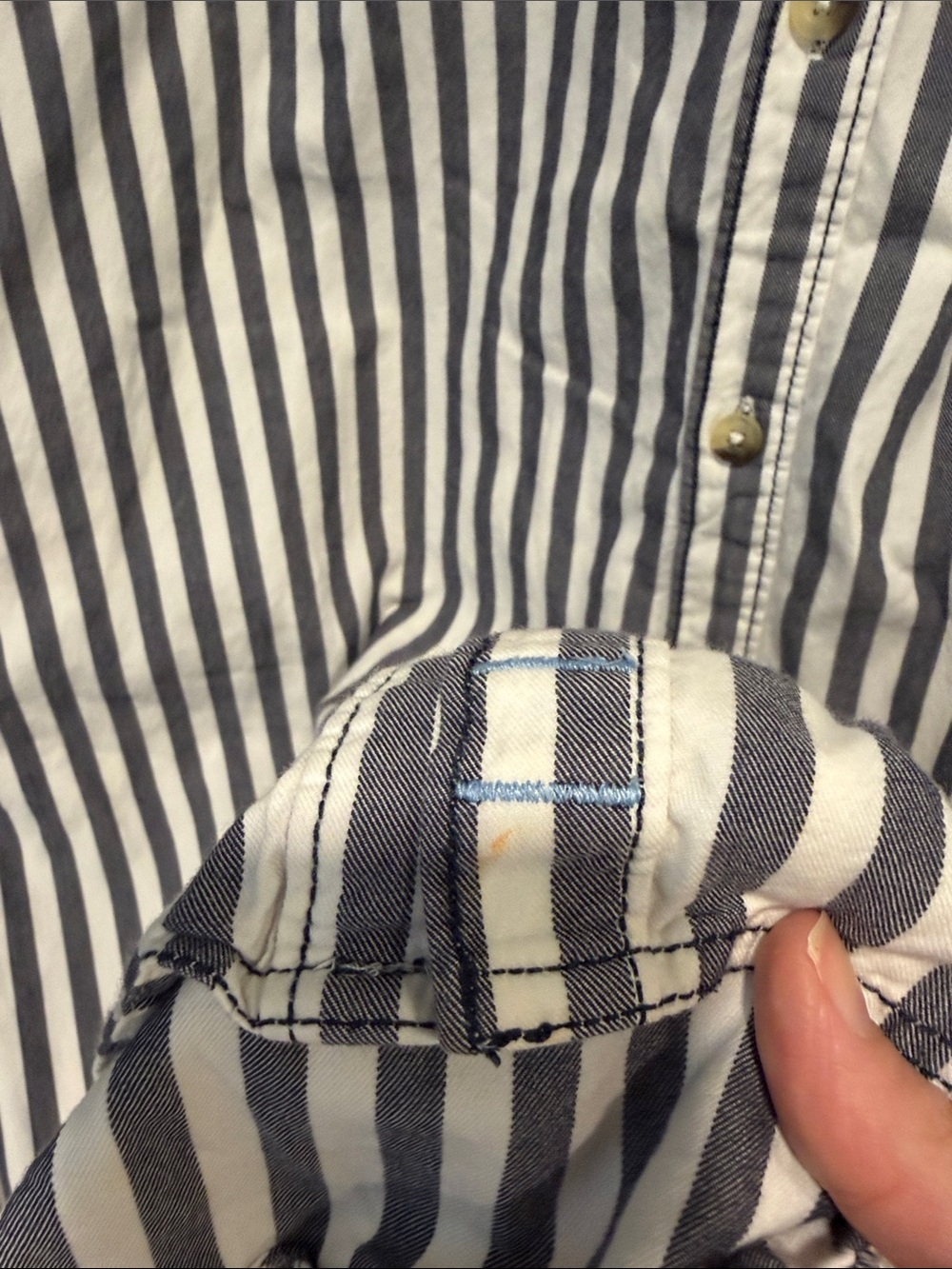 Free People We The Free Freddie Striped Shirt - Nautical Navy size L oversized - Picture 6 of 9